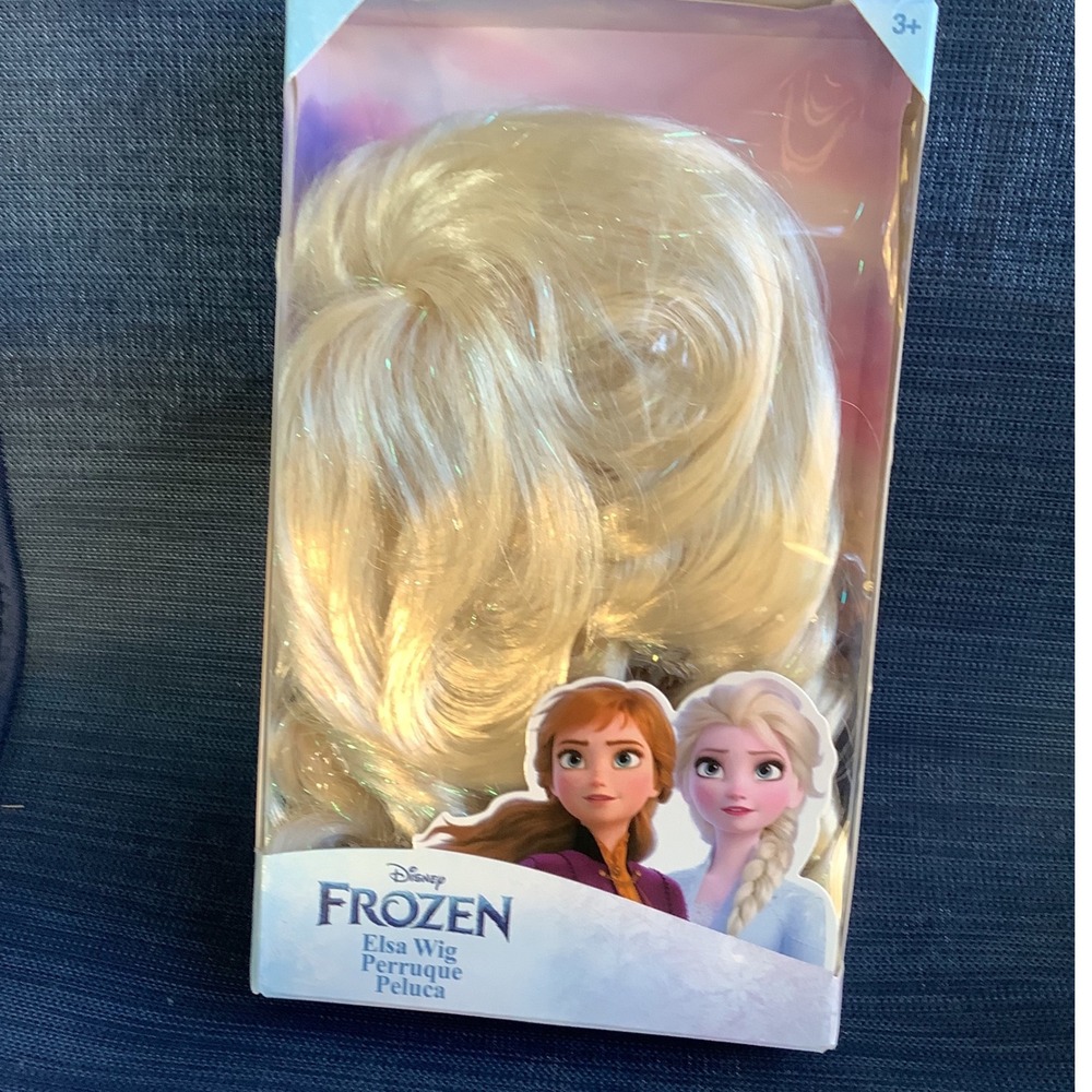 Disney Frozen Elsa Costume Wig Platinum Blonde Tinsel Kids One Size NIB